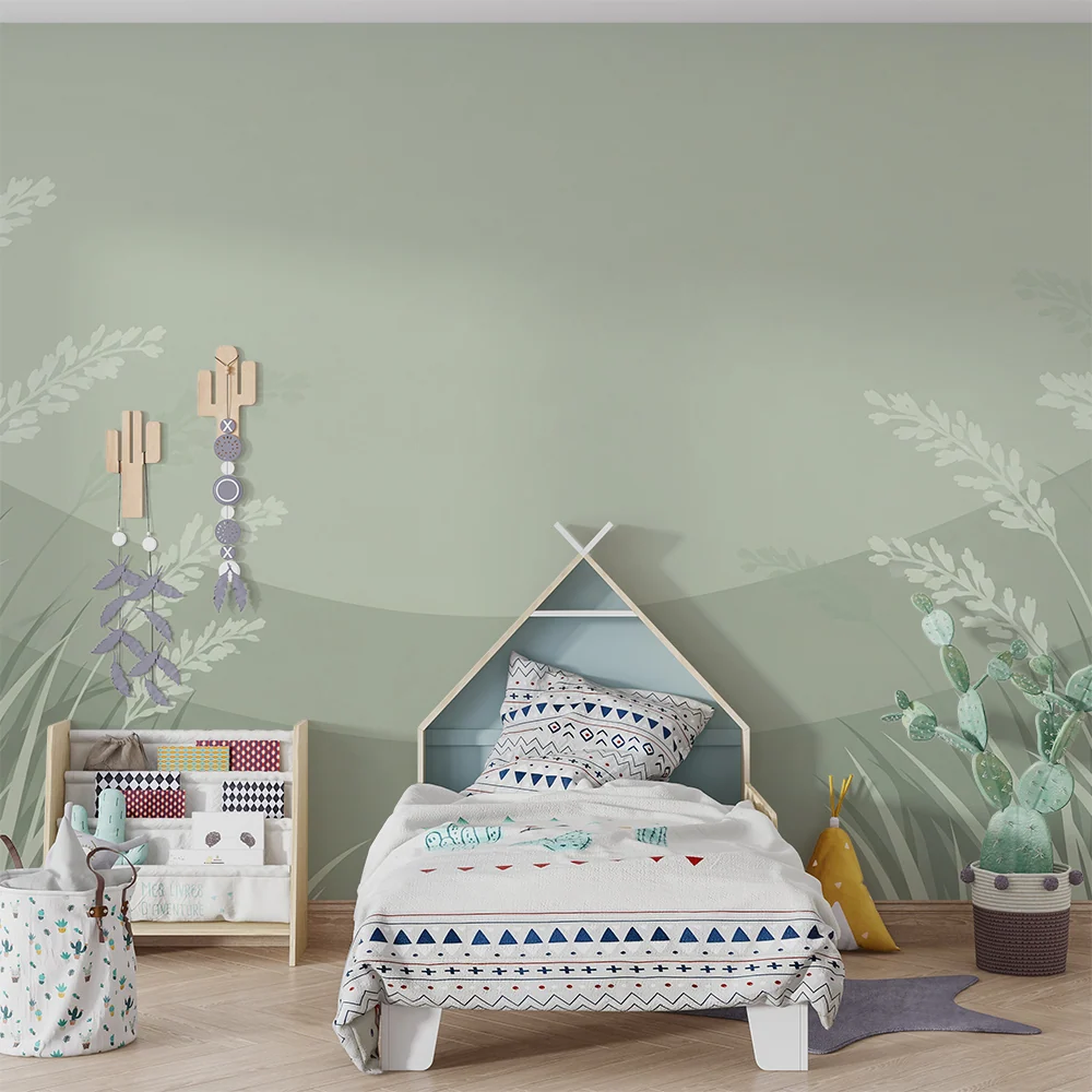 Tapet barnerom | Myke urter og beroligende nyanser