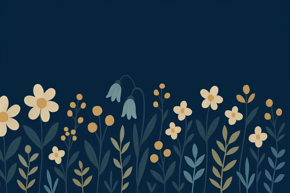 Tapet barnerom | Mykt og beroligende blomsterfelt