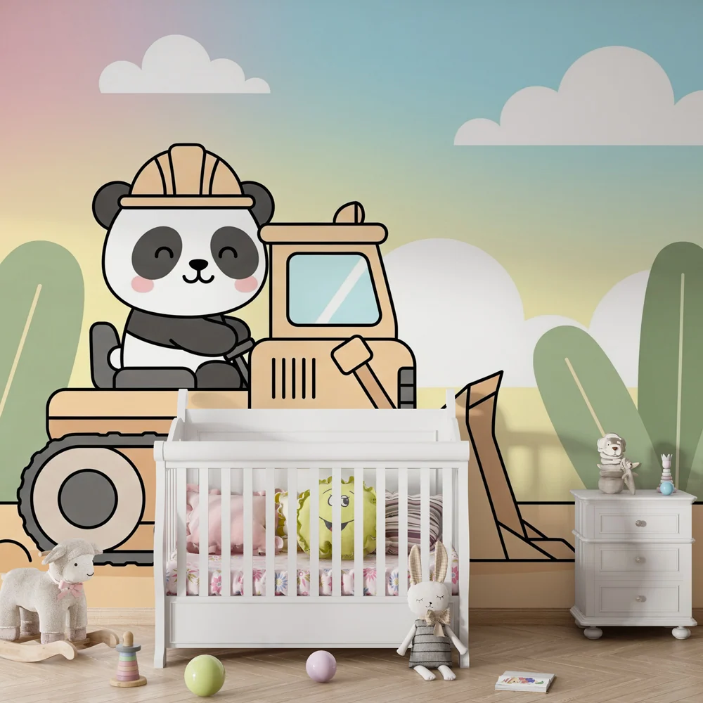 Tapet barnerom | Panda bygger i jungelen