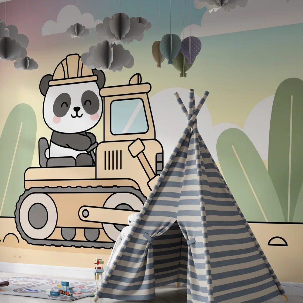 Tapet barnerom | Panda bygger i jungelen