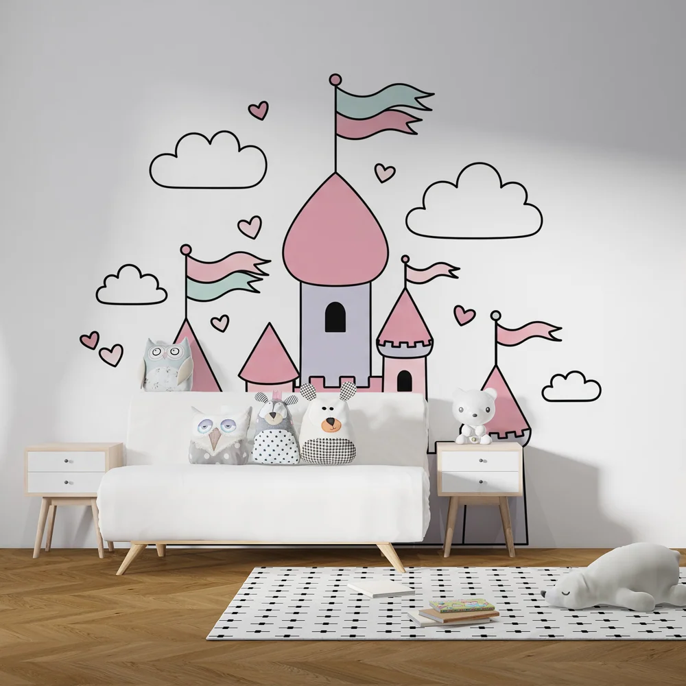 Tapet barnerom | Pastell eventyrslott