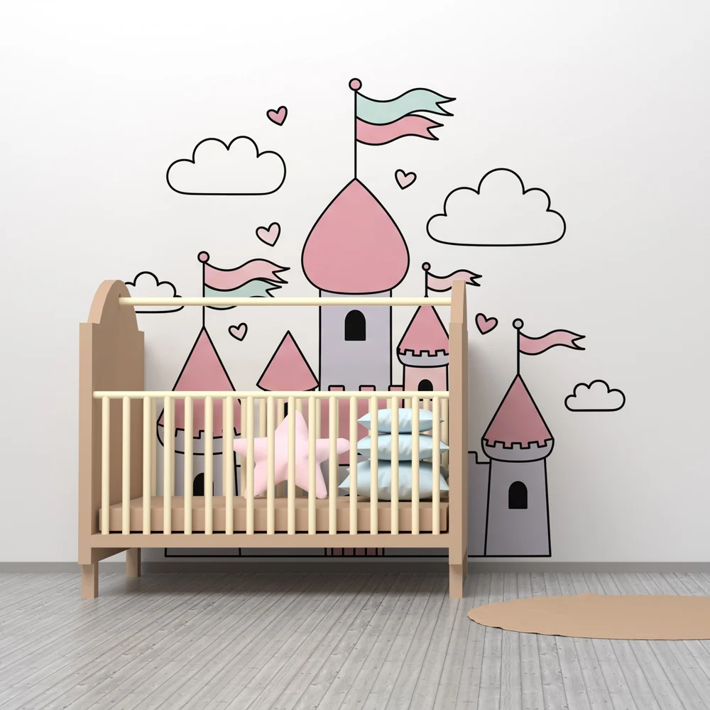 Tapet barnerom | Pastell eventyrslott