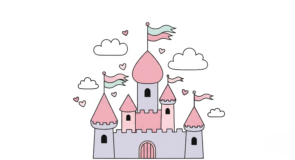 Tapet barnerom | Pastell eventyrslott
