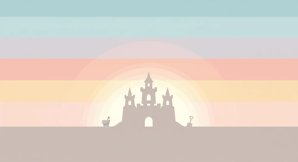 Tapet barnerom | Sandslott under en pastellhimmel