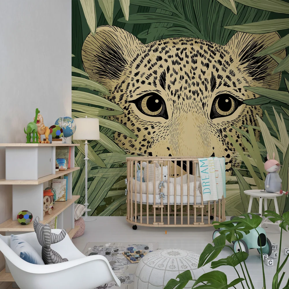 Tapet barnerom | Skjult leopard i jungelen