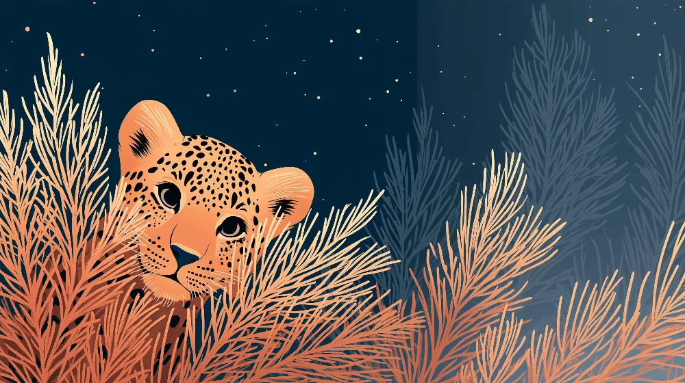 Tapet barnerom | Skjult leopard i stjernenatt