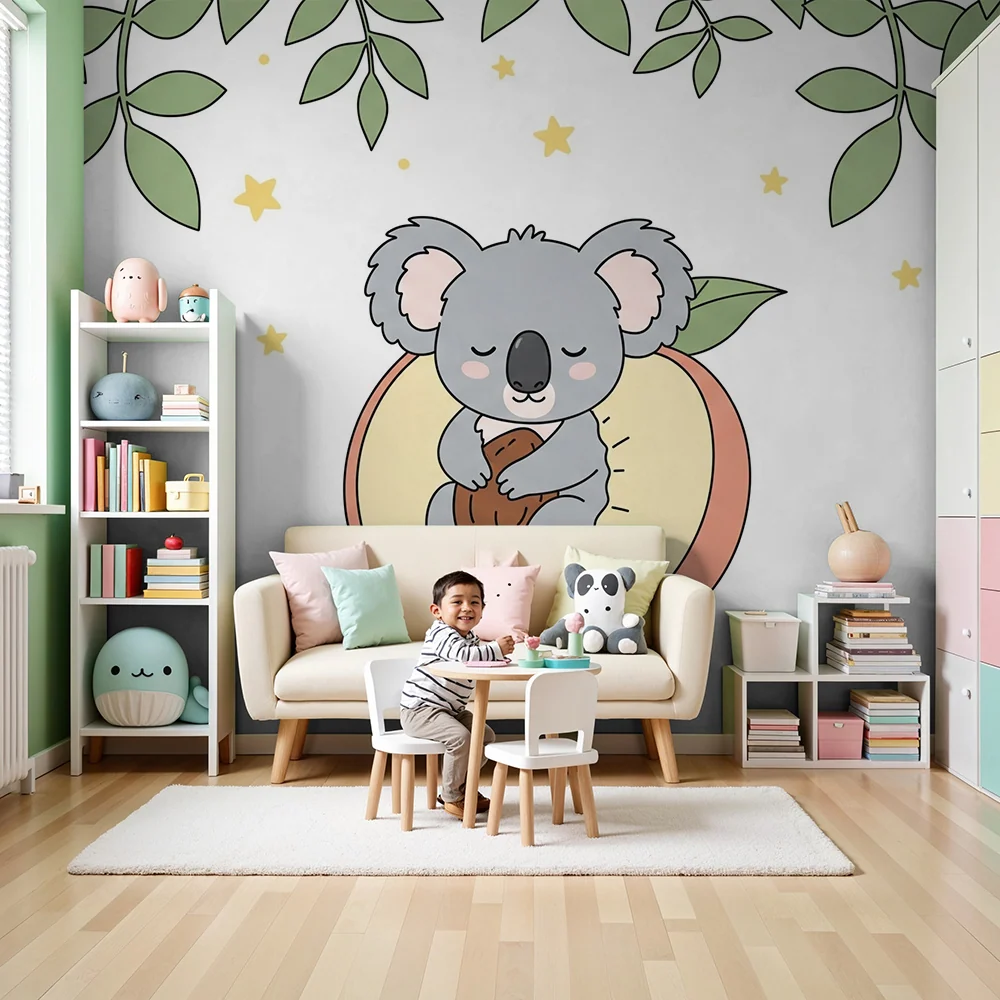 Tapet barnerom | Sovende koala på en frukt