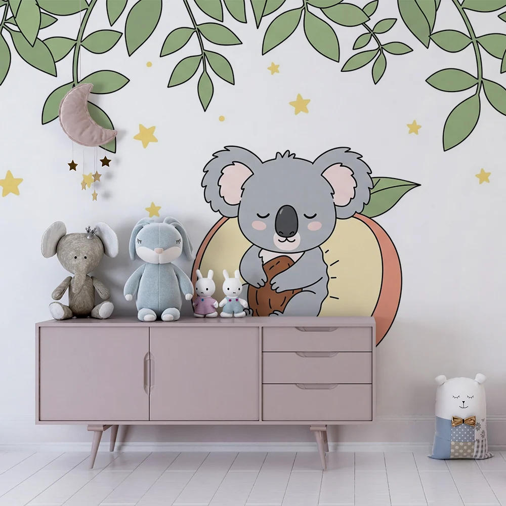 Tapet barnerom | Sovende koala på en frukt
