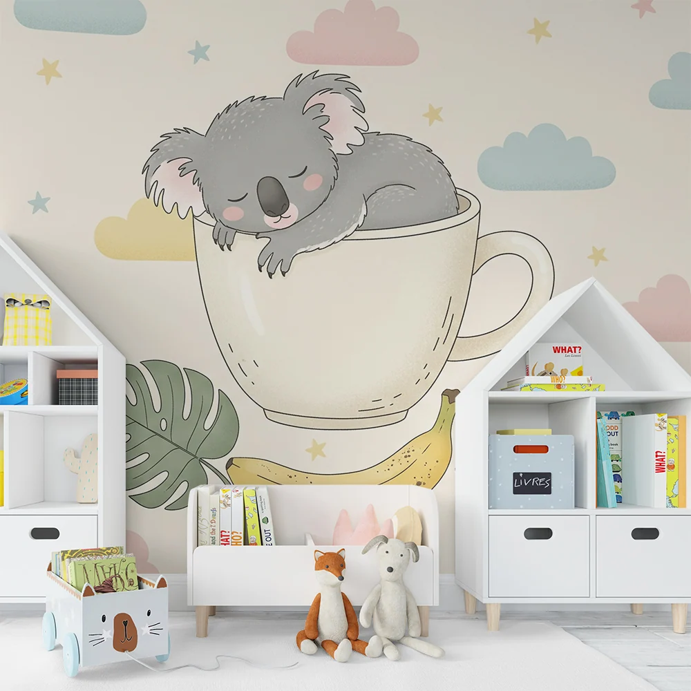 Tapet barnerom | Sovende koala i en kopp