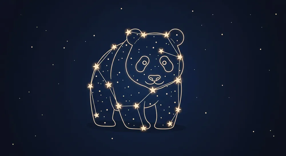Tapet barnerom | Stjernepanda om natten