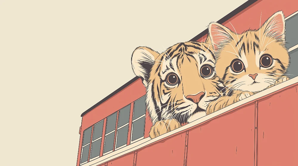 Tapet barnerom | Tiger og kattungevenner på toget