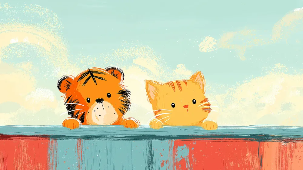 Tapet barnerom | Tigre og lekende kattunger