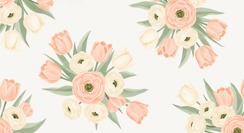 Tapet barnerom | Tulipanbuketter