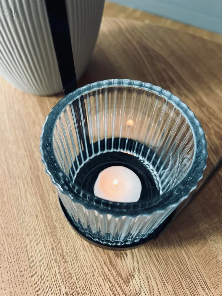 Telysholder / lanterne til telys med hank - Klart glass