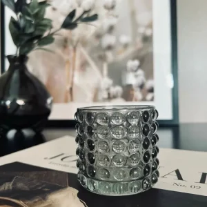 Telysholder med dots - Grå