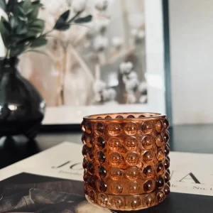 Telysholder med dots - Plomme