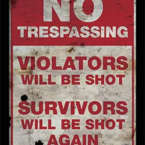 No Trespassing Innrammet Bilde 30 x 40 cm