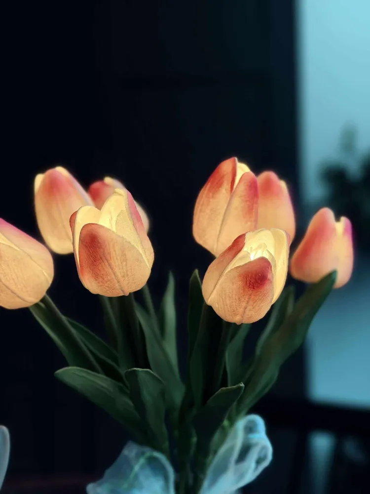 Tulipaner med lys - Lys rosa