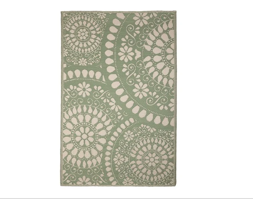 Utendørsteppe - Green circles 120x180