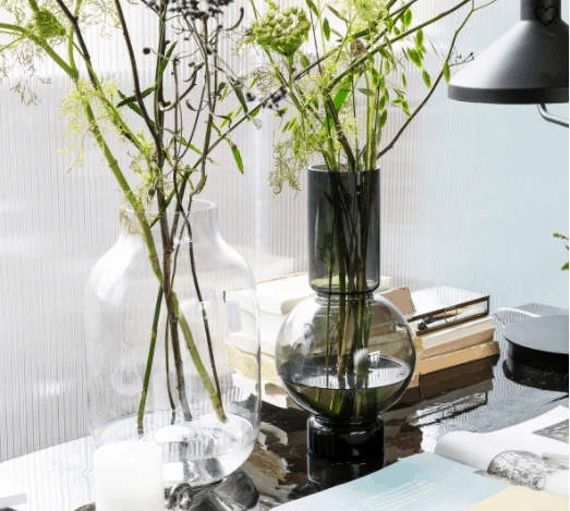 Vakker Vase, Bubble i Grå/Blå - Høy