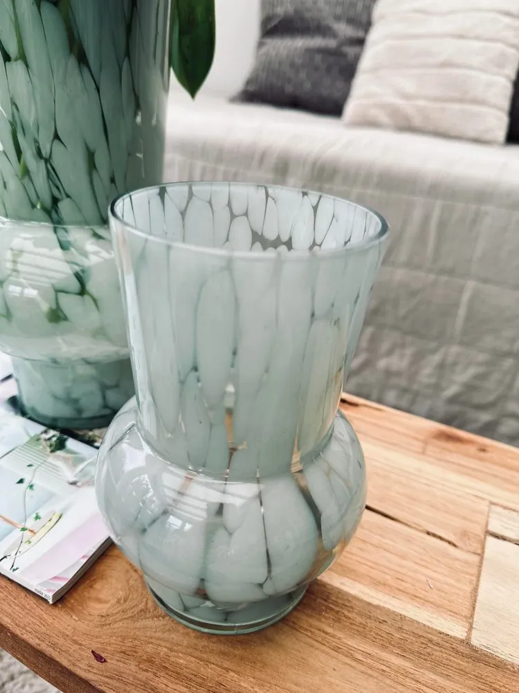 Vase 18cm Munnblåst glass – Grønn