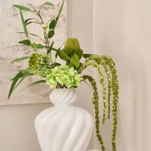 Vase ART hvit munnblåst