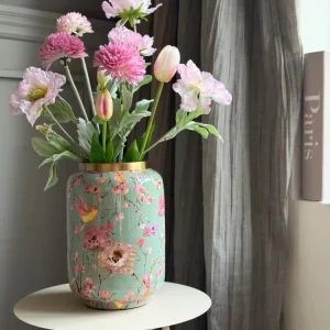 Vase Flower print - Grønn