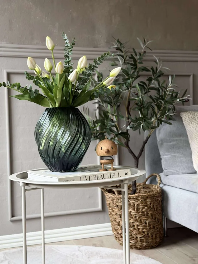 Vase grønn - Munnblåst glass