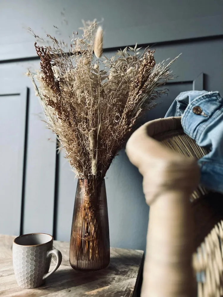 Vase konisk - Beige / brun glass