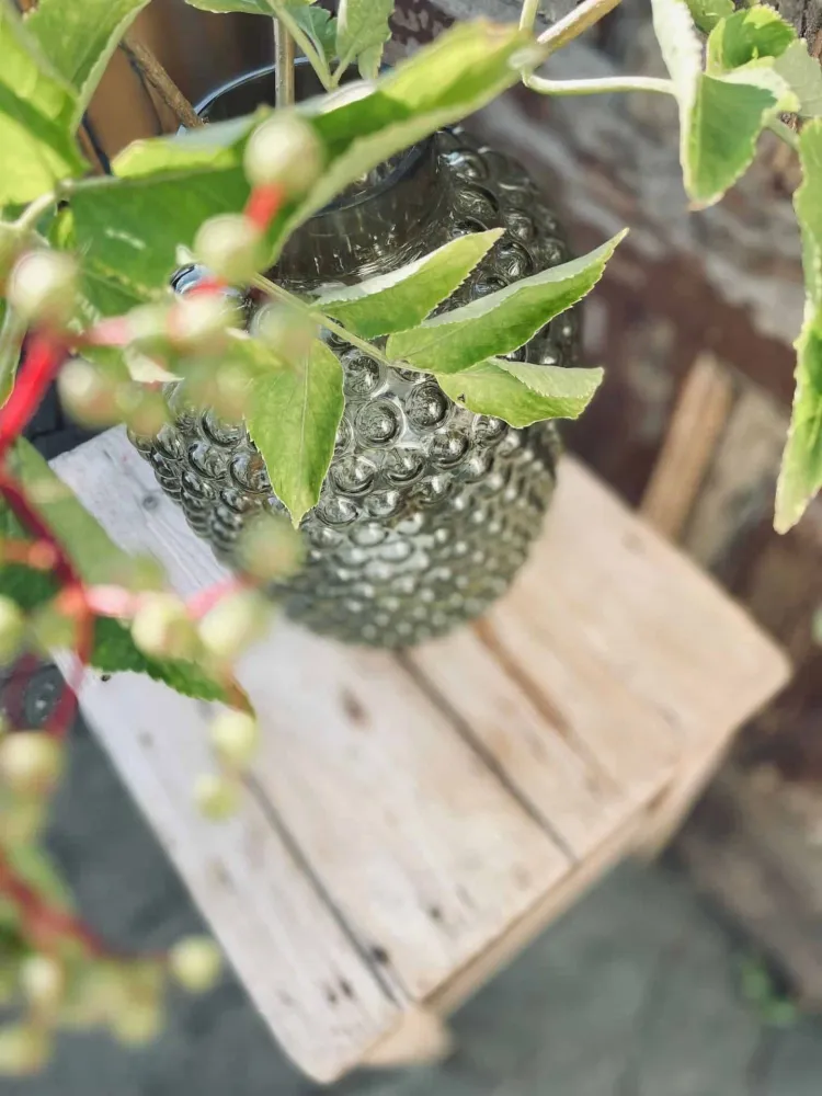 Vase med dots - grønt glass