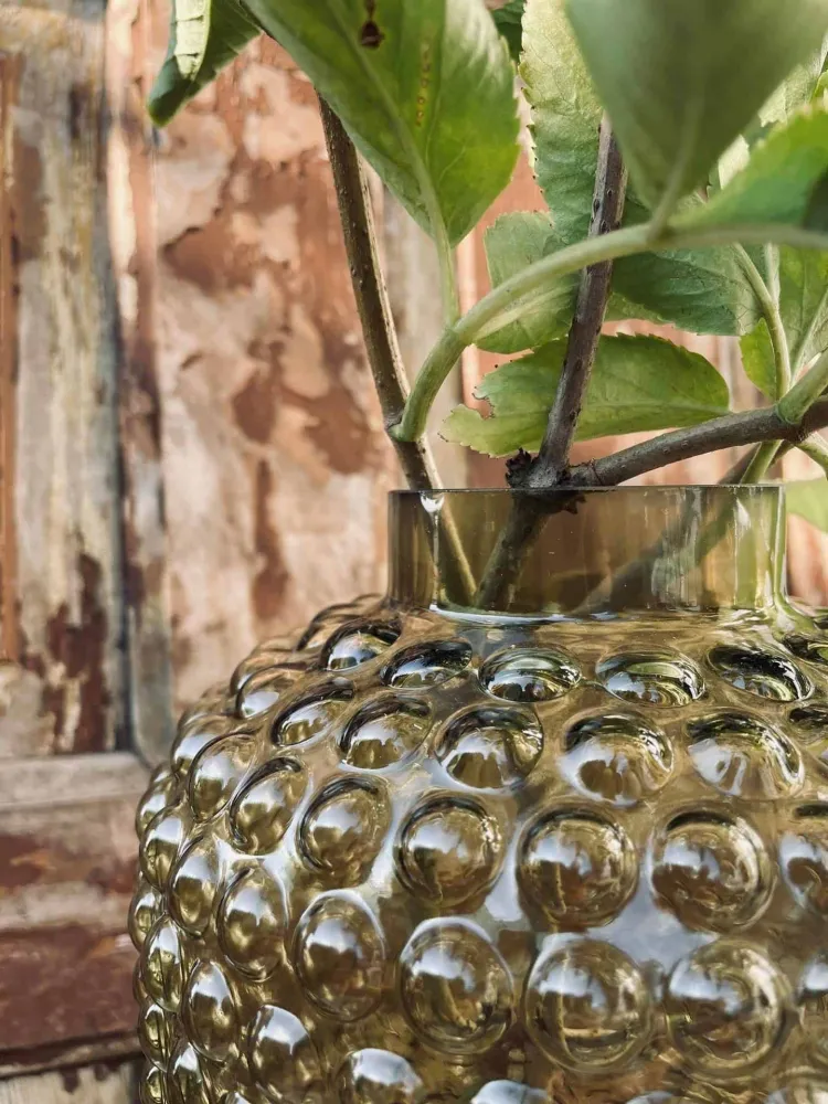 Vase med dots - grønt glass