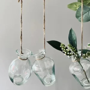 Vase med oppheng - Klart glass
