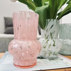 Vase 18 cm munnblåst glass – Rose