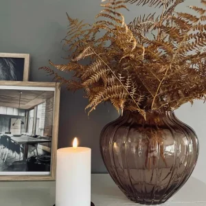 Vase ROMA i rillet glass