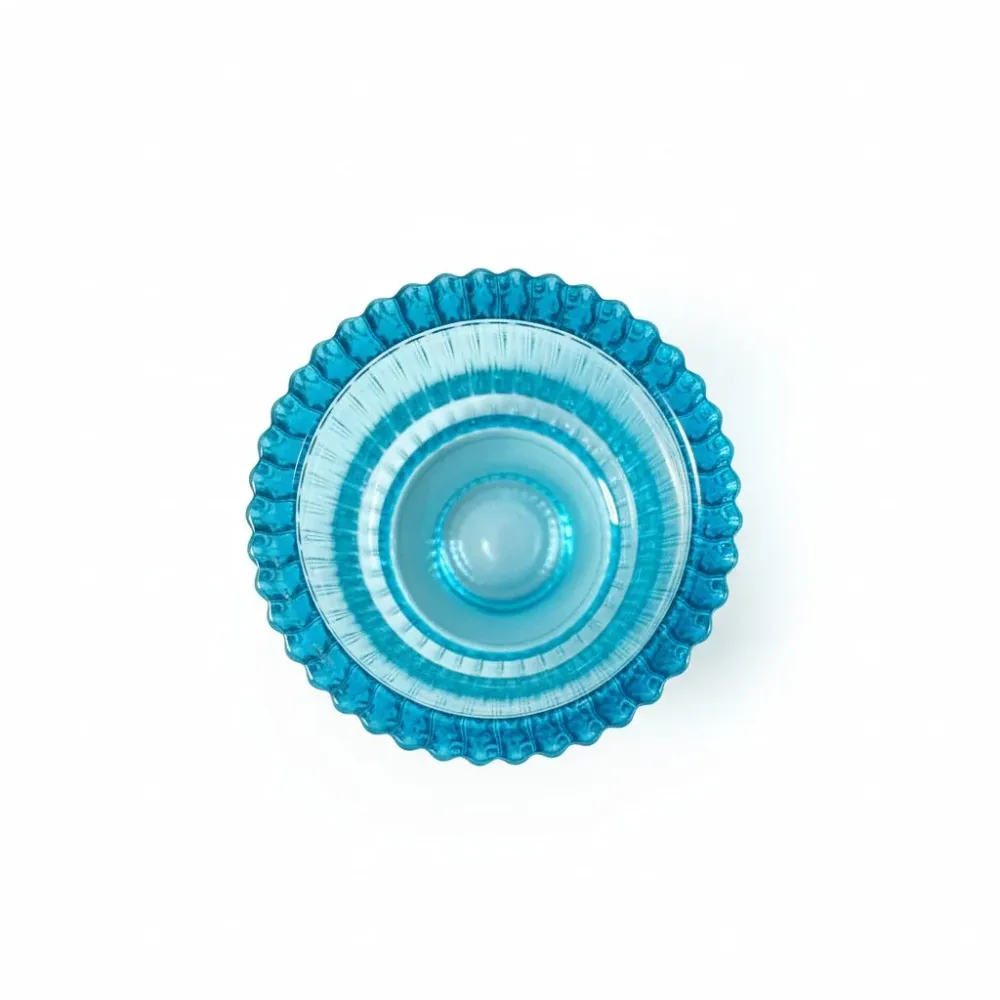 Vendbar lysestake blå 8,8 cm