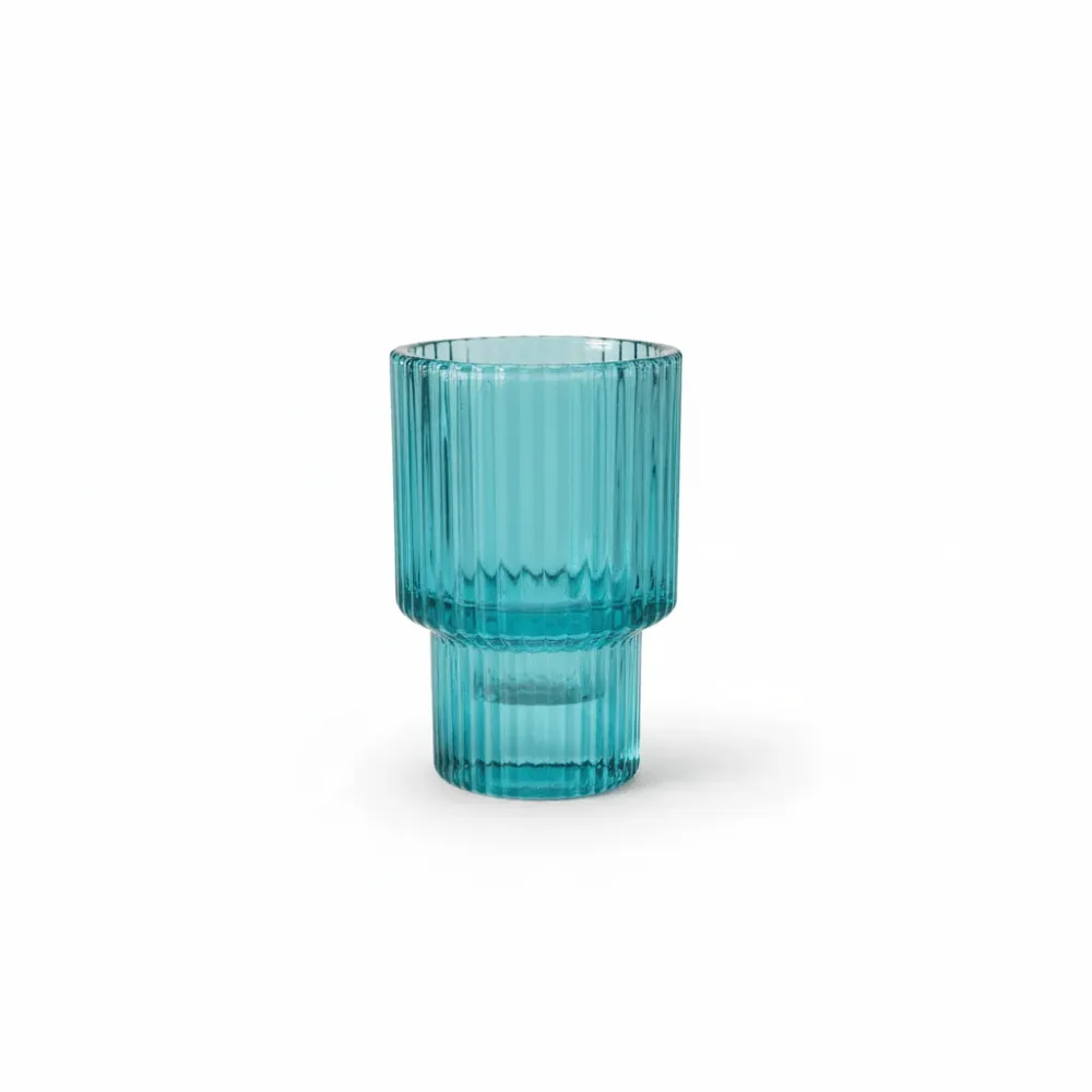 Vendbar lysestake blå 8,8 cm