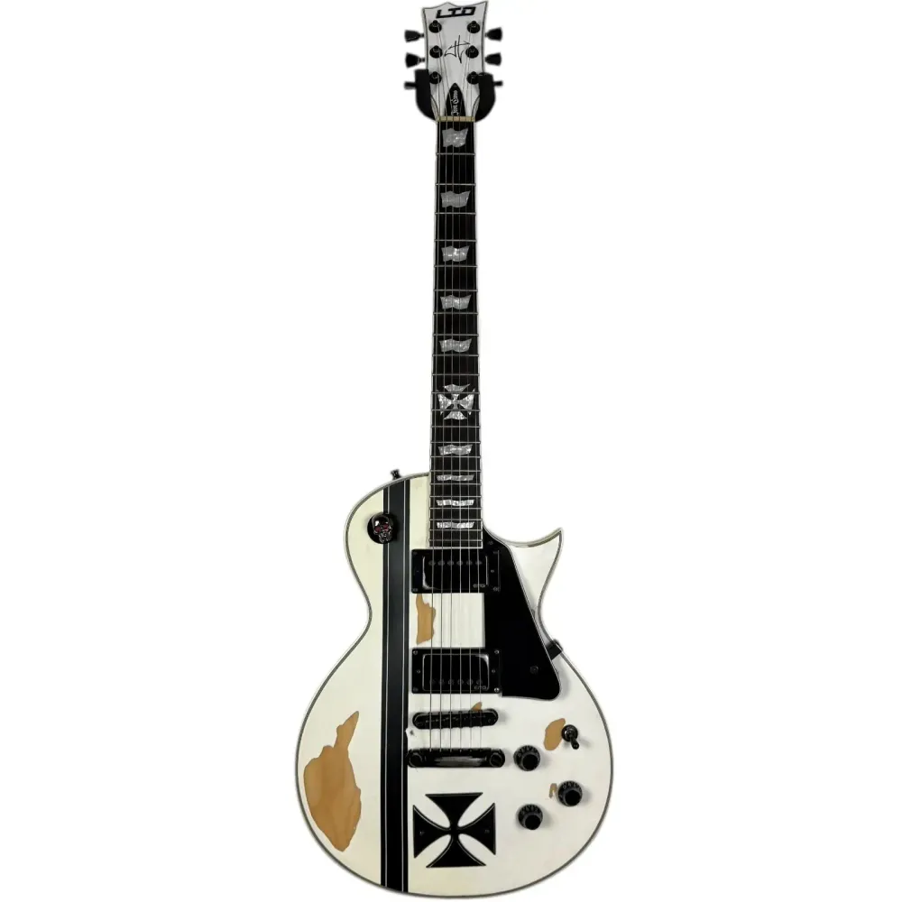 ESP LTD James Hetfield Signature Iron Cross 2021 - Snow White Aged
