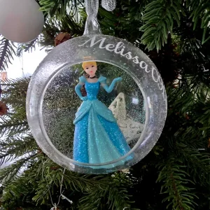 Disney Julekule Med Valgfritt Navn Askepott Glass