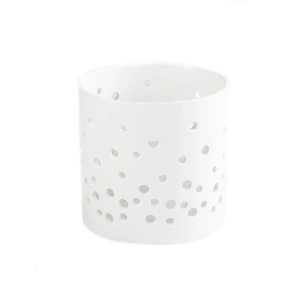 sögne hvit t-lysholder dots large