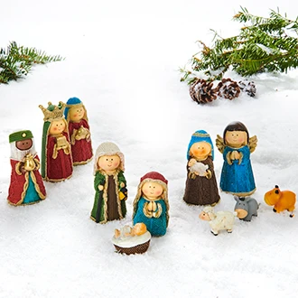 Julekrybbe Barnefigurer, 11 figurer / 4-11cm