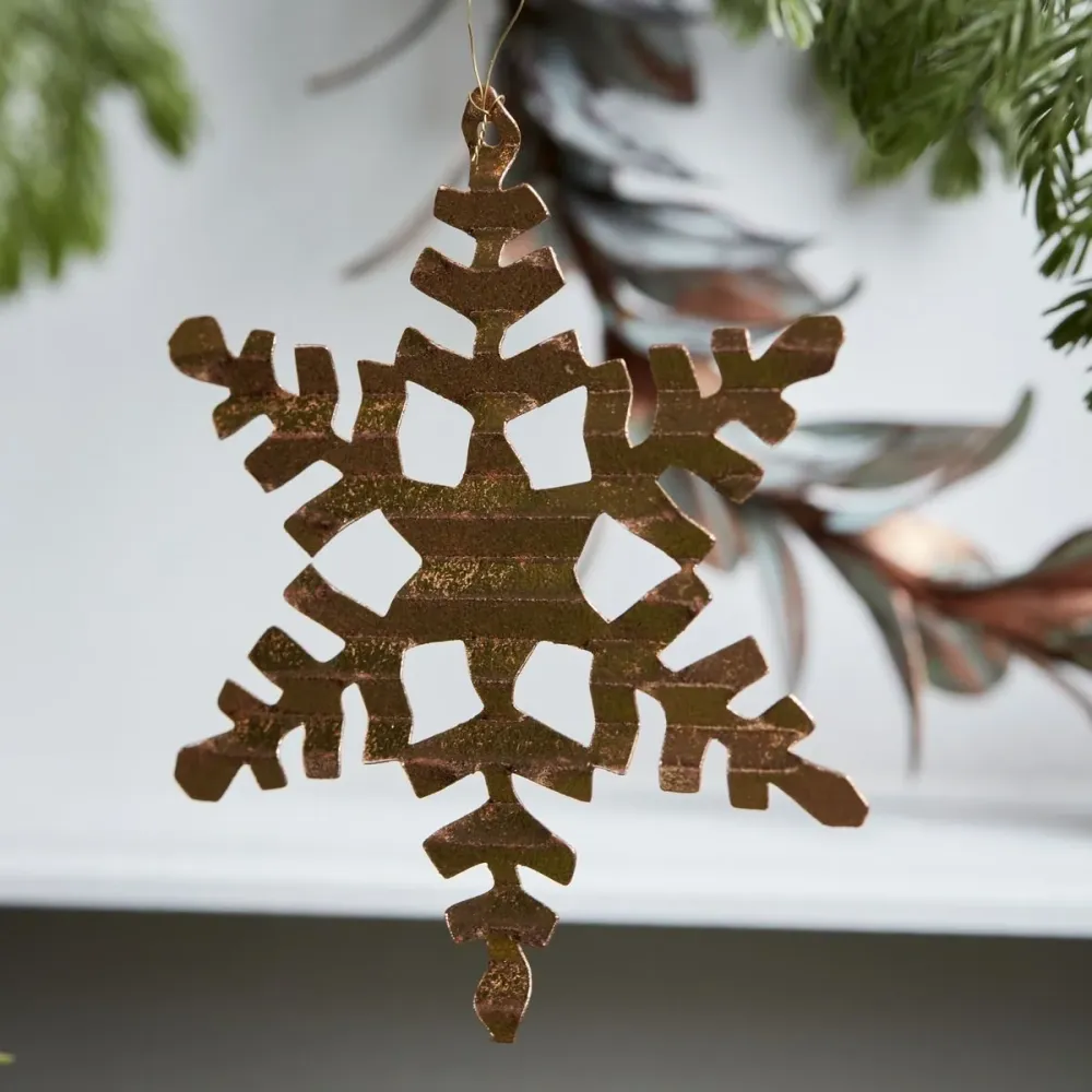 Tin Plate Snowflake - julepynt