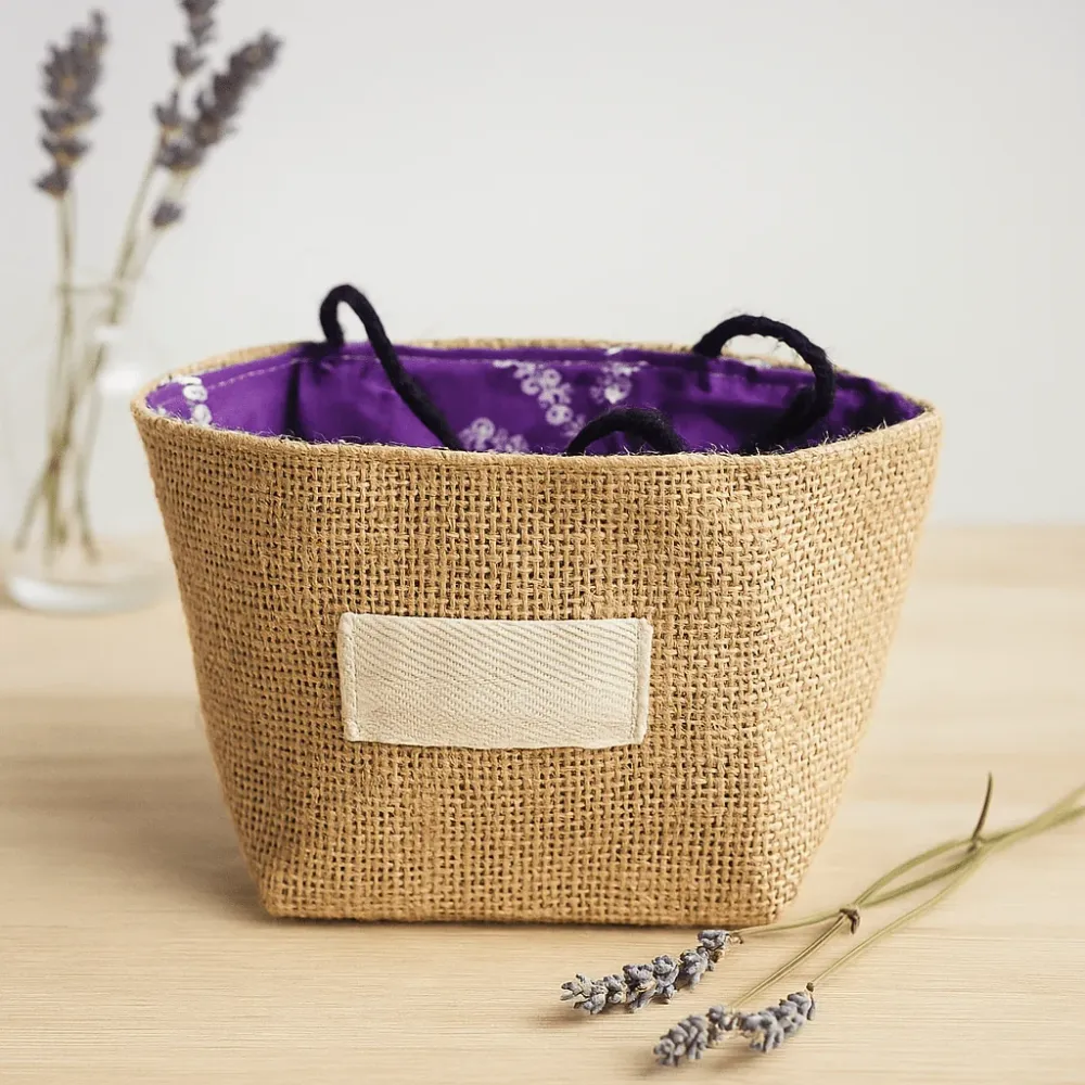 Jutegavepose Medium Lavendel Bomullsfor