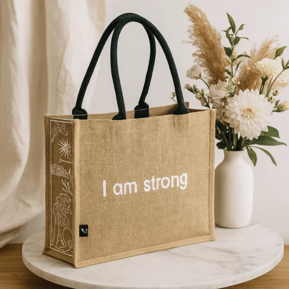Jutepose – Stor løvedesign