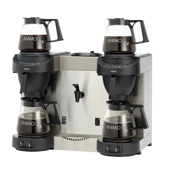 Animo M202W Kaffetrakter – Dobbel brygger med vannkoker, fast vanntilkobling