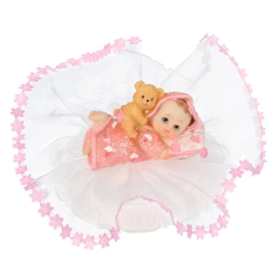 Kaketopp Babyjente med kosebamse -nr1