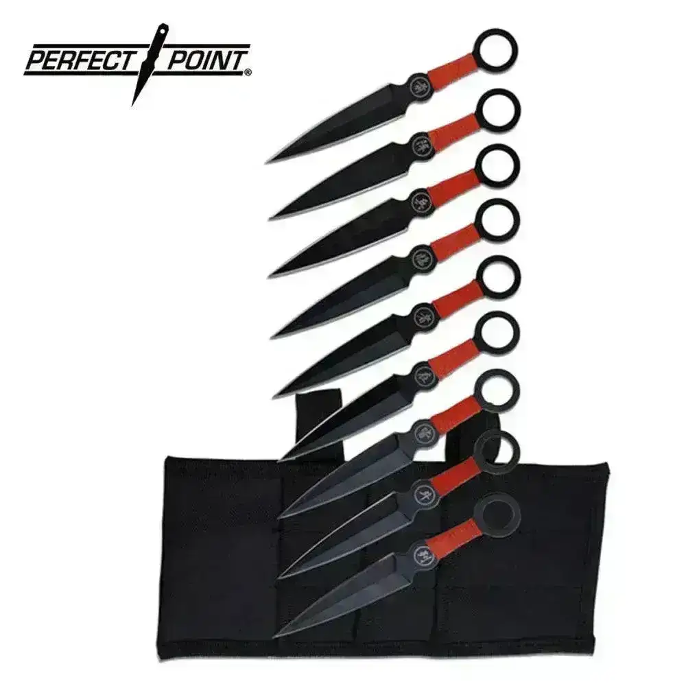Perfect Point Kunai Kasteknivsett med Slire - 9stk