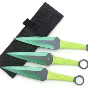 Snake Eye Grønne Kunai Kastekniver - 3stk med Slire