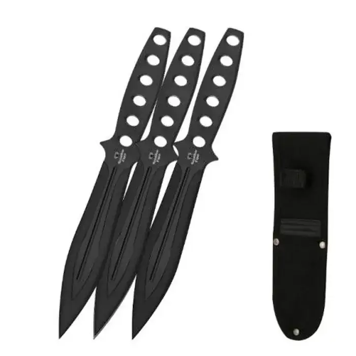 Snake Eye Kastknivsett – 3stk Full Tang Kniver 23cm med Etui