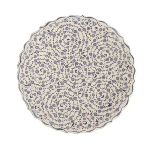 Tyrkisk keramisk håndlaget rund tallerken - 18 cm (7.2")