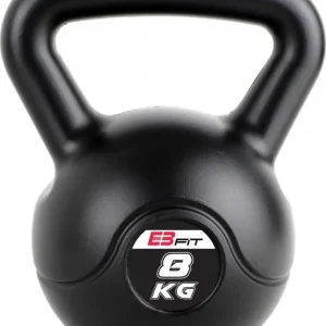Kettlebell 8kg bitumen, plastbelagt hjemmetrening – EB FIT